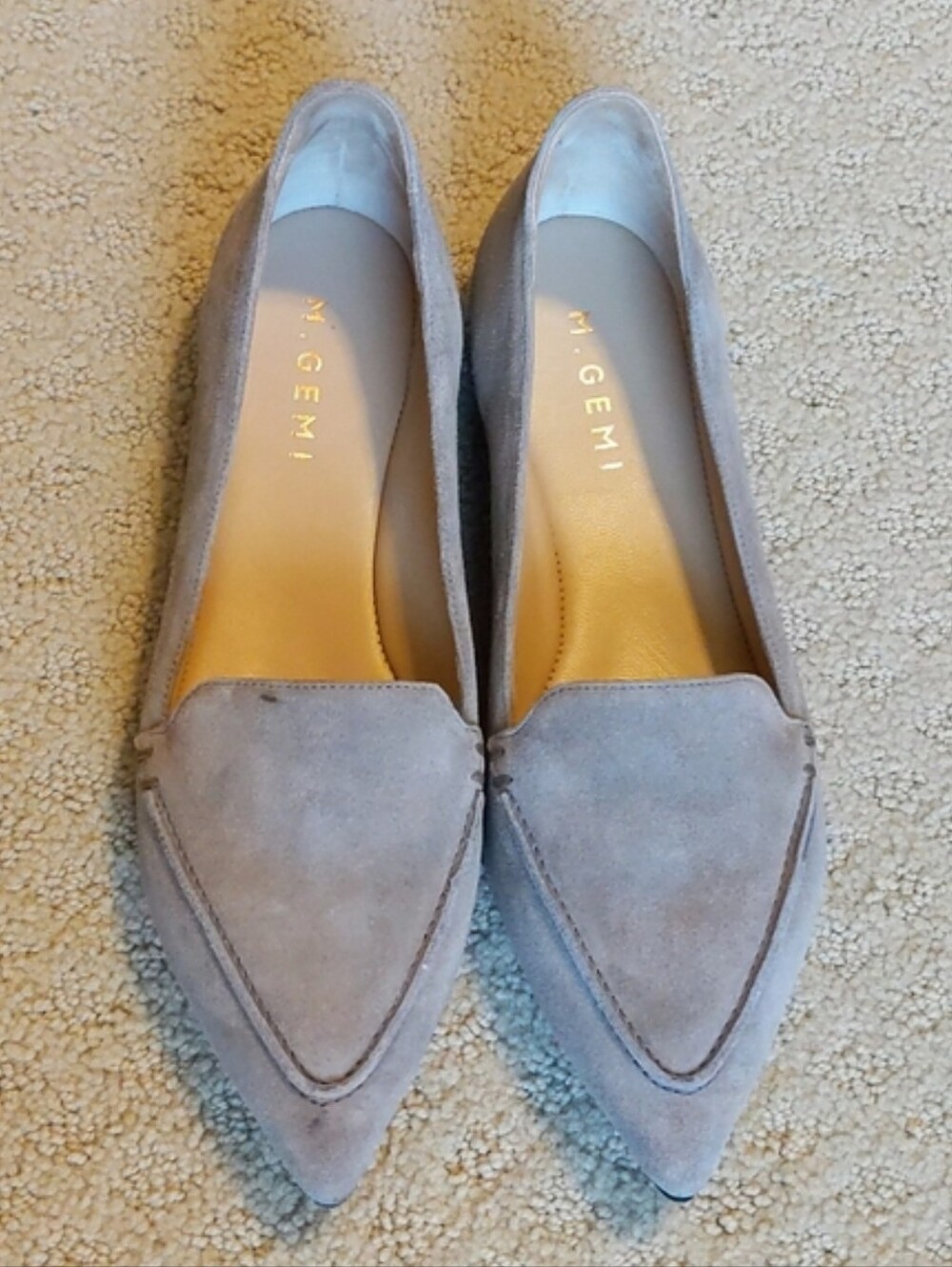 M.Gemi Italian The Gia Suede Leather Flat Shoes